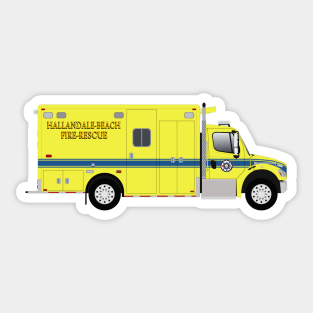 Hallandale-Beach Fire Rescue Ambulance Sticker